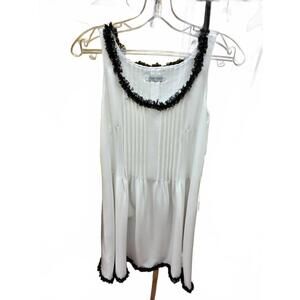 NEW 2HER2HIM women's ruffled collar summer dress in white
